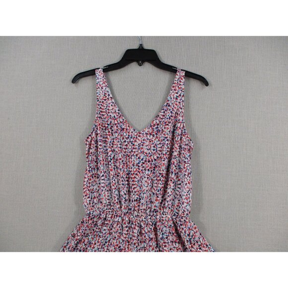 Aqua Womens Sleeveless V-Neck Romper Small Multicolor Abstract Print 100% Polyes - Picture 2 of 8